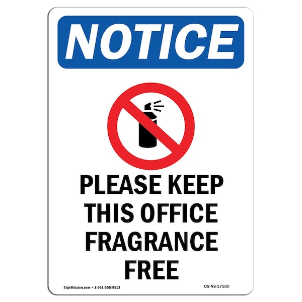 OSHA Sign, Please Keep This Office With Symbol, 24in X 18in Rigid Plastic, 18" W, 24" L, Portrait